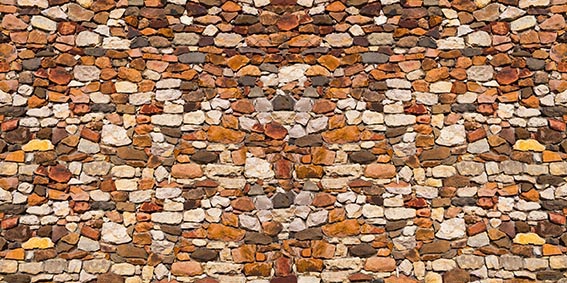 Banner "Bruchsteinwand rot",  3 x 6 m